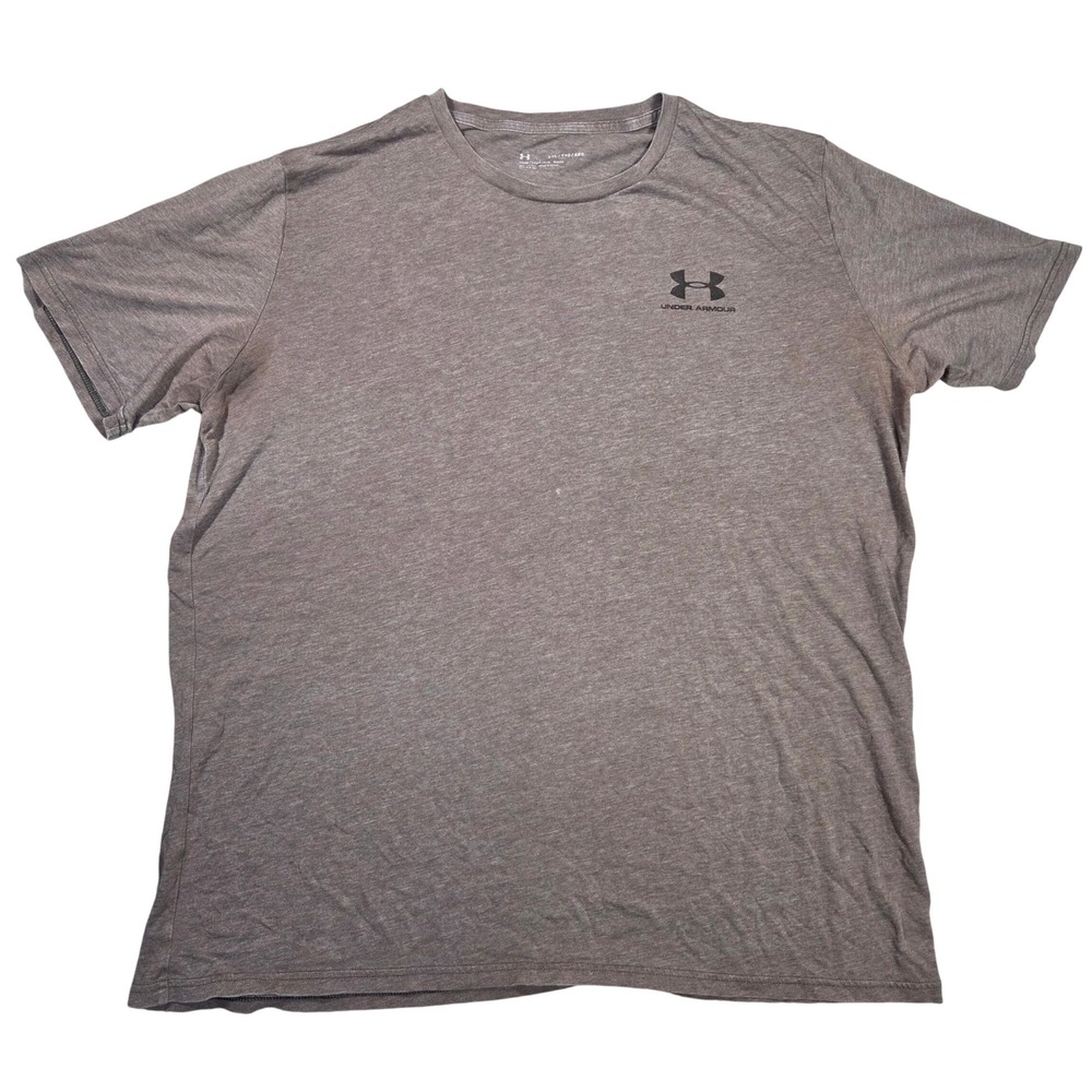 Under Armour Mens XXL Loose Fit Short Sleeve Training Tee Heather Brown HeatGear